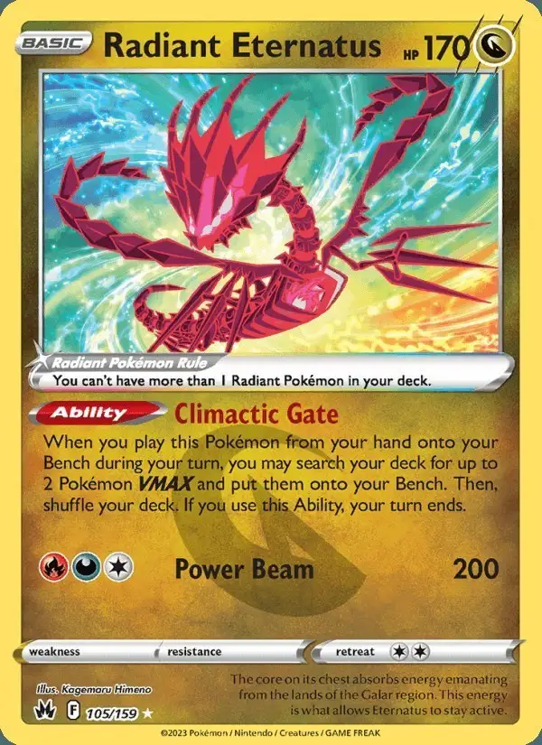Radiant Eternatus #105 Crown Zenith PSA 10