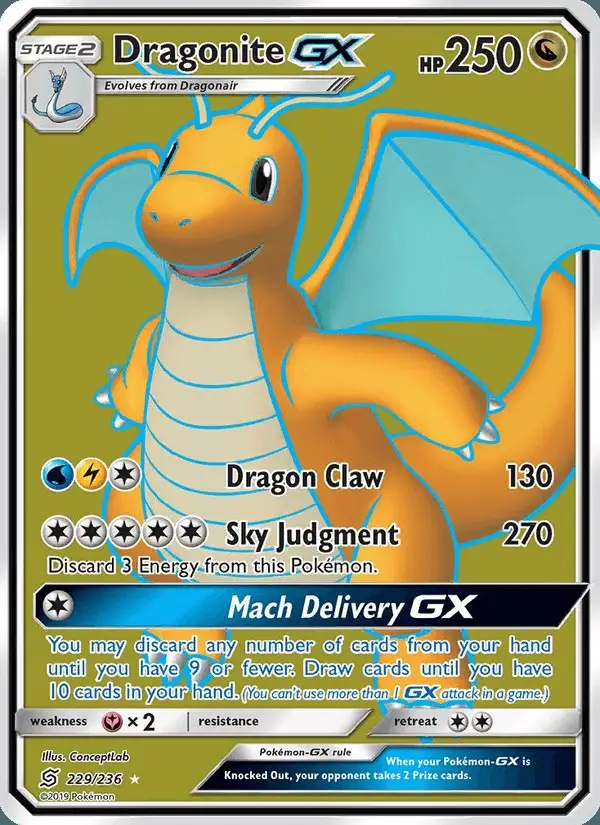 Dragonite GX #229 Unified Minds PSA 10
