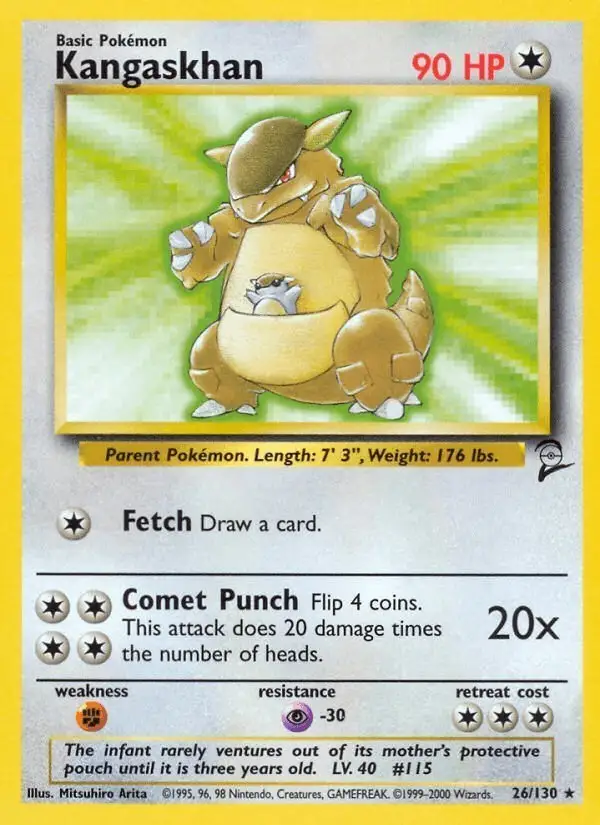 Kangaskhan #26 Base Set 2 PSA 10