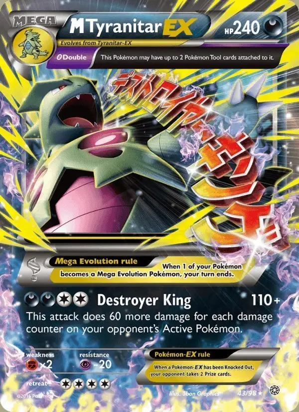 M Tyranitar EX #43 Ancient Origins PSA 10