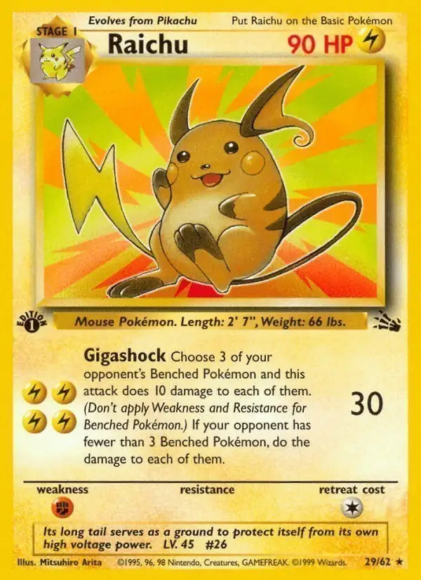 Raichu #29 Fossil PSA 10