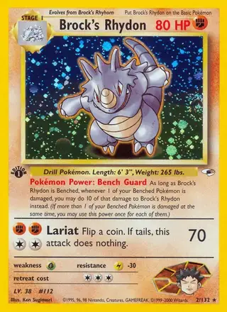 Brock's Rhydon #2 Gym Heroes PSA 10