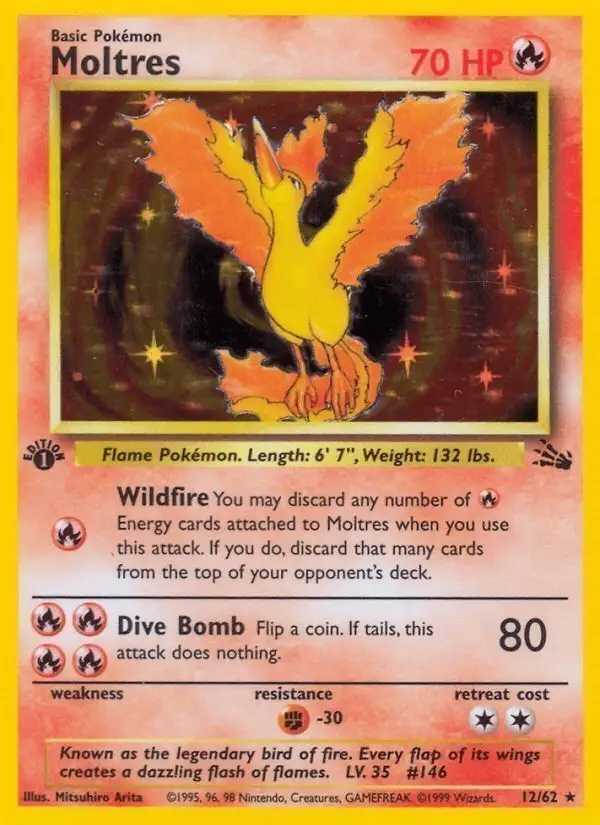 Moltres #12 Fossil PSA 10