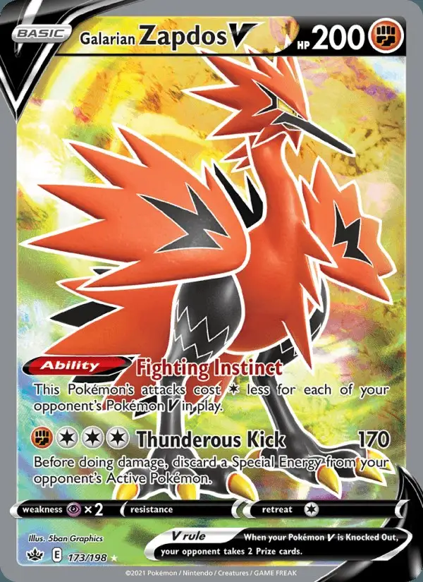 Galarian Zapdos V #173 Chilling Reign PSA 10
