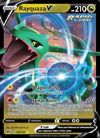 Rayquaza V #100 Crown Zenith PSA 10