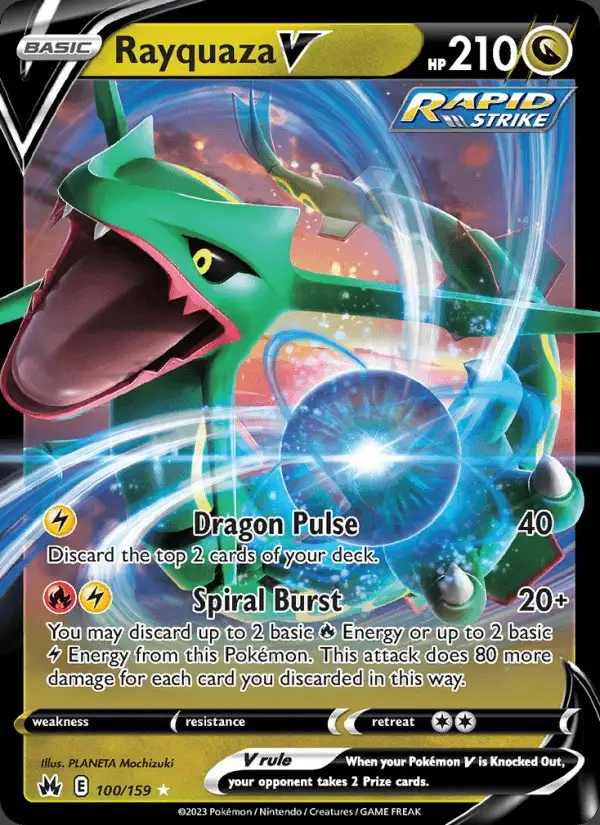 Rayquaza V #100 Crown Zenith PSA 10
