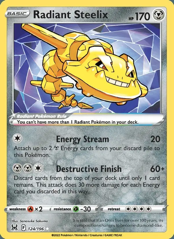 Radiant Steelix #124 Lost Origin PSA 10