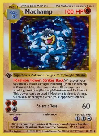 Machamp #8 Base Set PSA 10