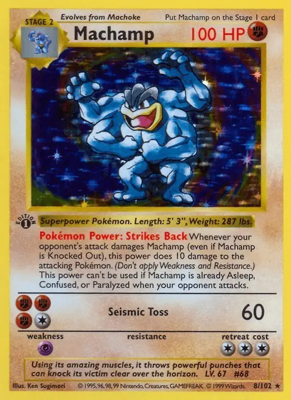 Machamp #8 Base Set PSA 10