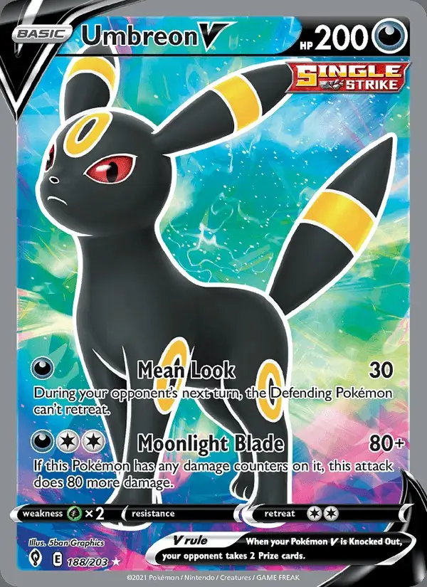 Umbreon V #188 Evolving Skies PSA 10
