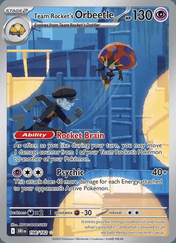 Team Rocket's Orbeetle #198 Destined Rivals PSA 10
