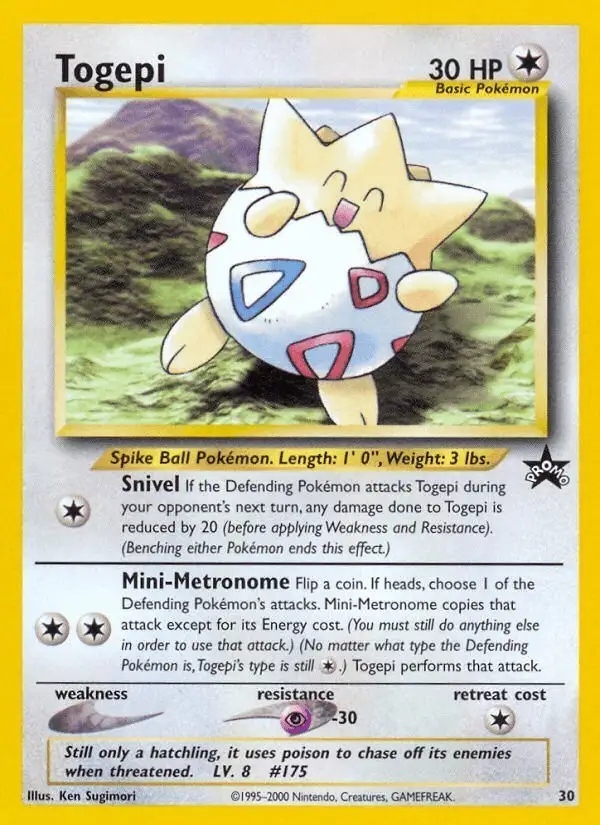 Togepi #30 Wizards Black Star Promos PSA 10