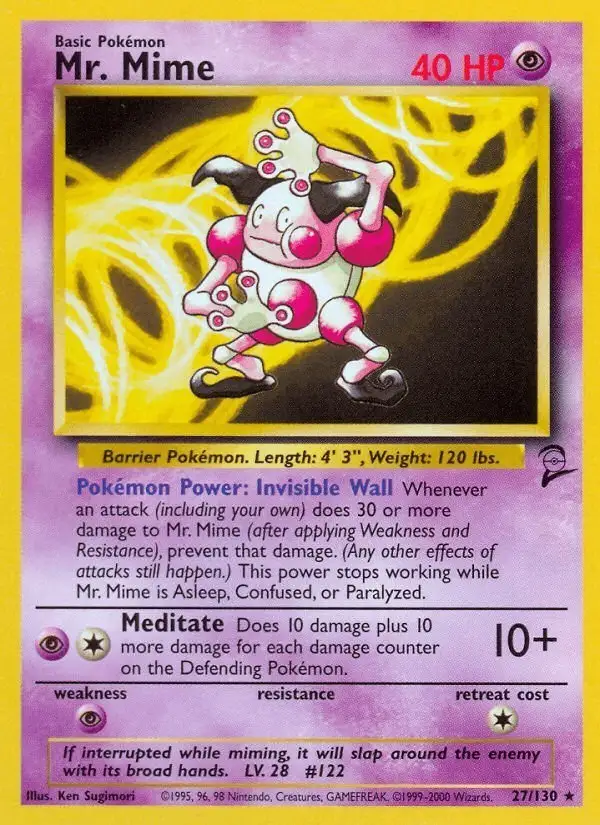 Mr. Mime #27 Base Set 2 PSA 10