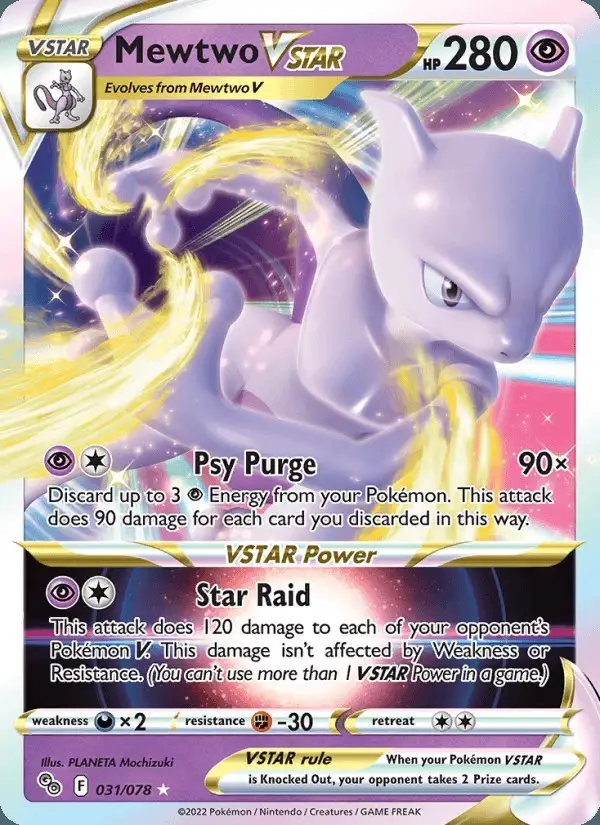Mewtwo VSTAR #031 Pokémon GO PSA 10