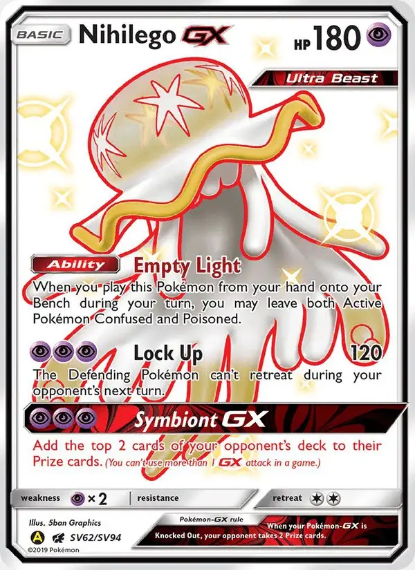 Nihilego-GX #SV62 Hidden Fates Shiny Vault PSA 10