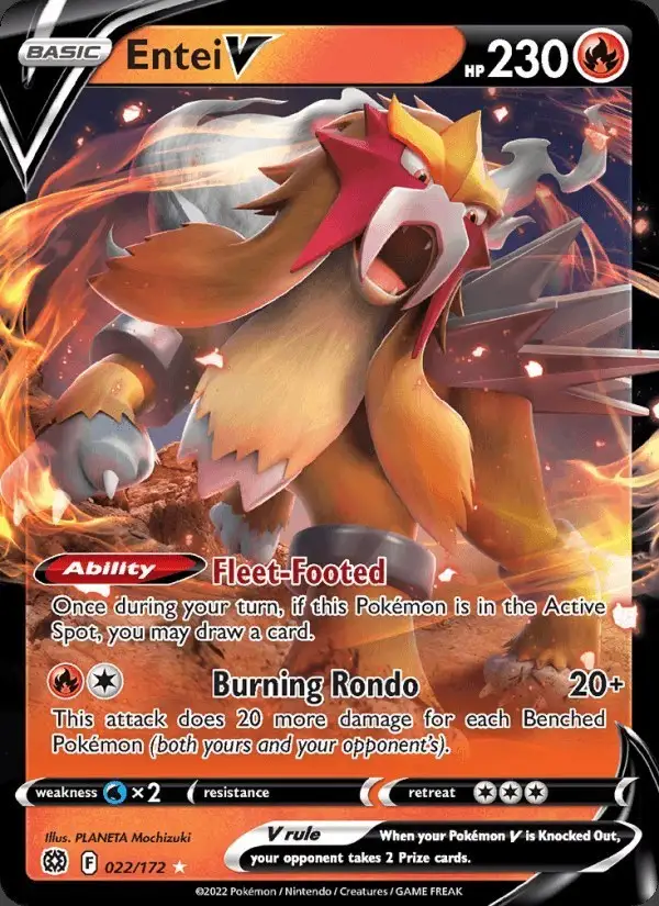 Entei V #022 Brilliant Stars PSA 10