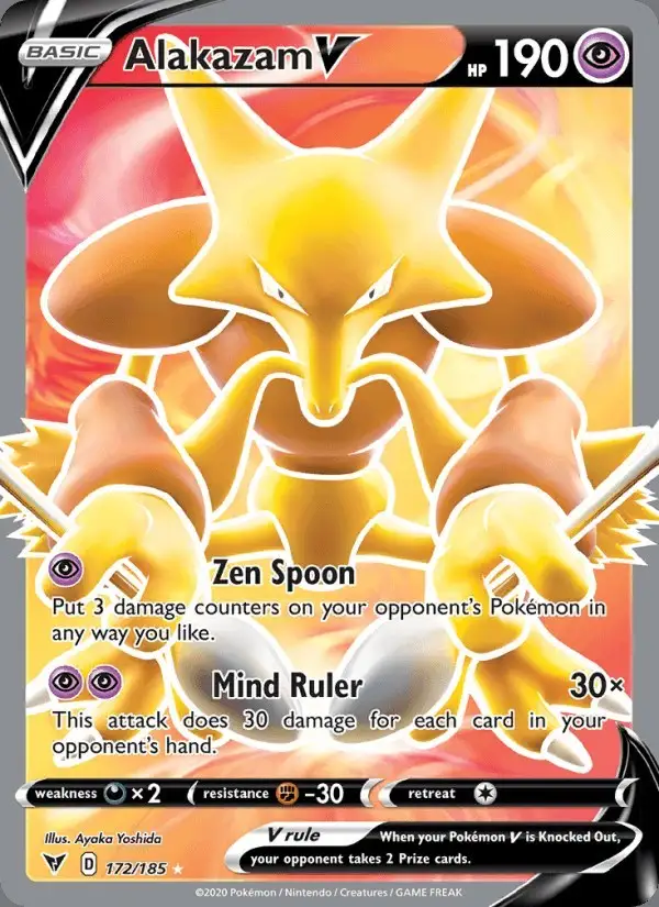 Alakazam V #172 Vivid Voltage PSA 10