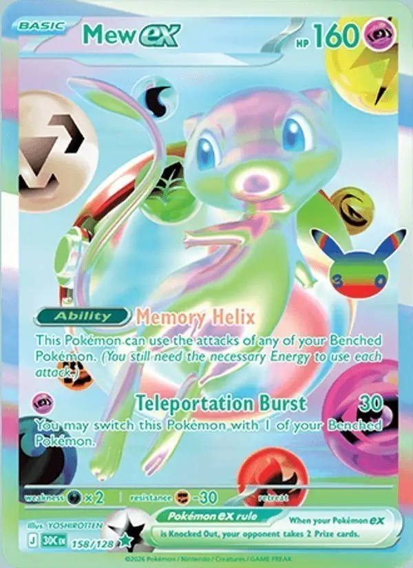 Mew ex #158 30th Celebration PSA 10