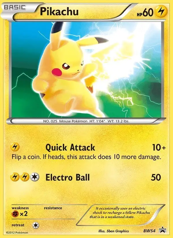 Pikachu #BW54 BW Black Star Promos PSA 10