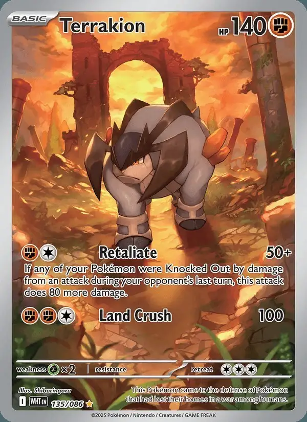 Terrakion #135 White Flare PSA 10