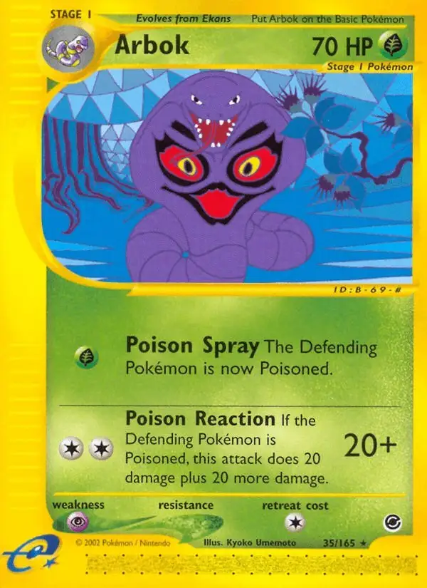 Arbok #35 Expedition Base Set PSA 10