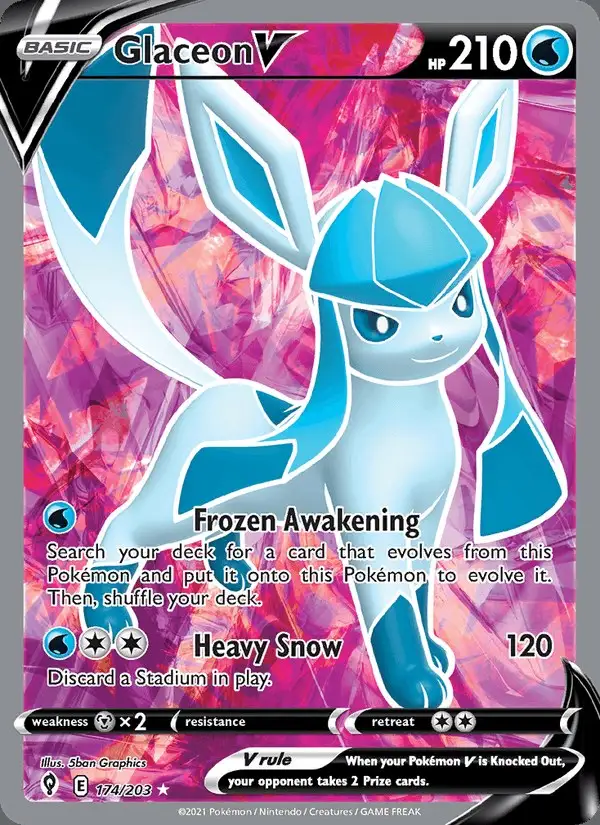 Glaceon V #174 Evolving Skies PSA 10