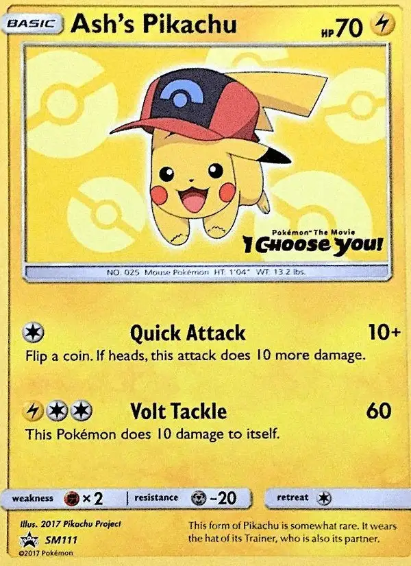Ash's Pikachu #SM111 SM Black Star Promos PSA 10