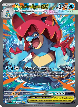 Mega Feraligatr ex #274 Ascended Heroes PSA 10