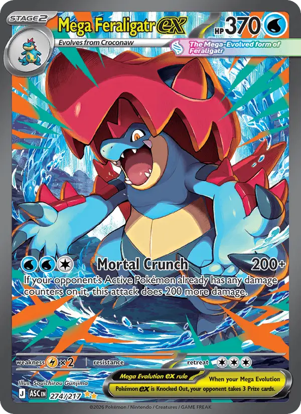 Mega Feraligatr ex #274 Ascended Heroes PSA 10