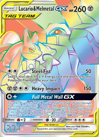 Lucario & Melmetal GX #224 Unbroken Bonds PSA 10