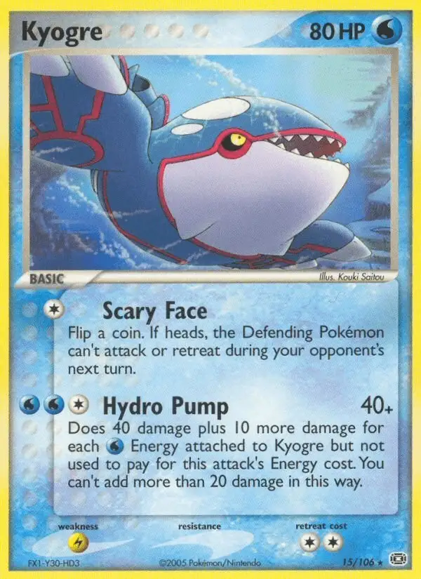 Kyogre #15 Emerald PSA 10