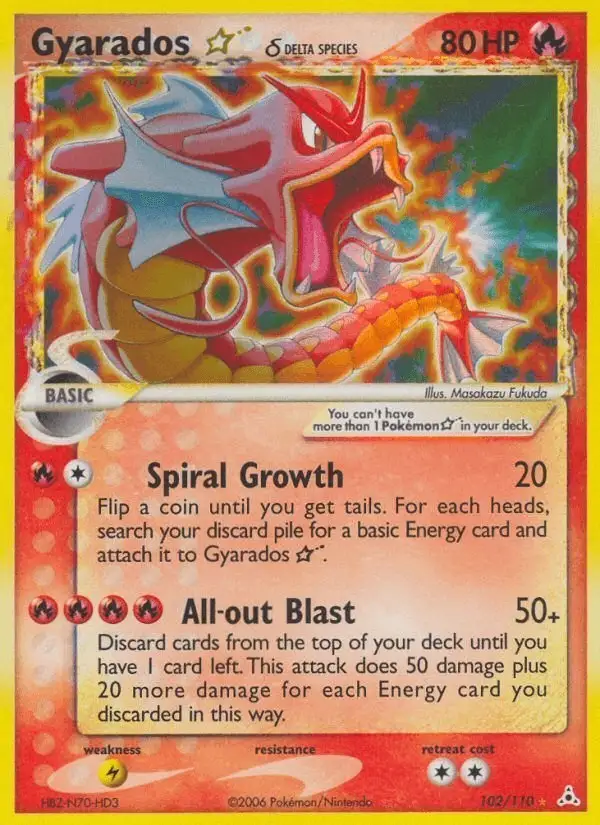 Gyarados ☆ δ #102 Holon Phantoms PSA 10