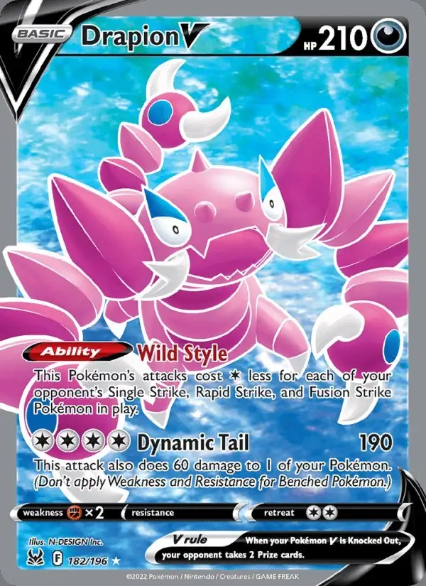 Drapion V #182 Lost Origin PSA 10