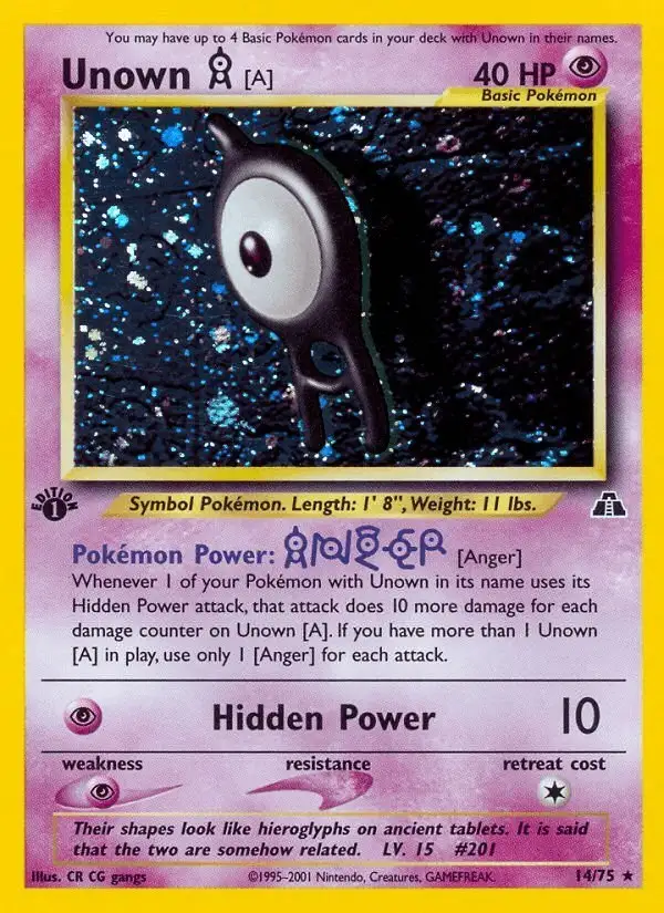Unown [A] #14 Neo Discovery PSA 10