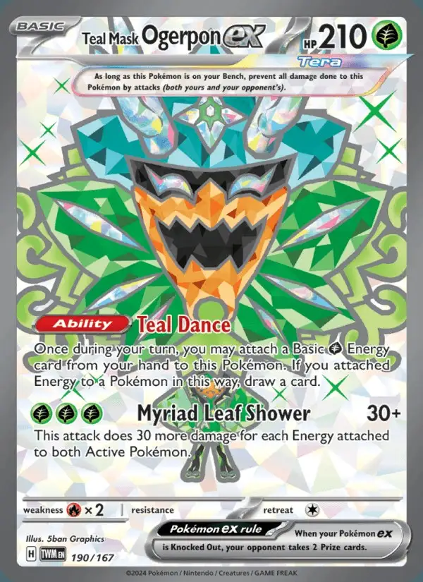 Teal Mask Ogerpon ex #190 Twilight Masquerade PSA 10