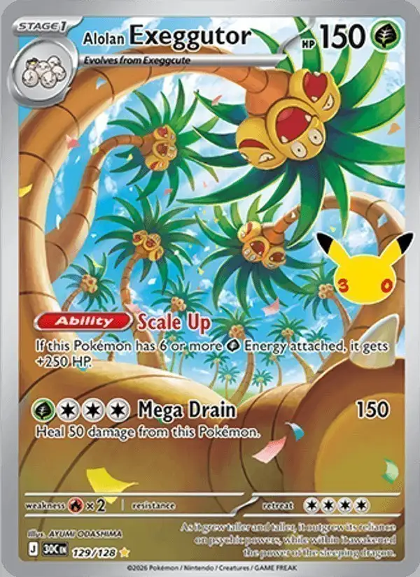 Alolan Exeggutor #129 30th Celebration PSA 10