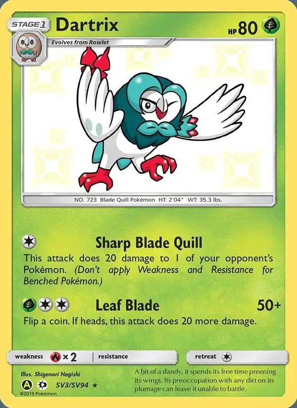 Dartrix #SV3 Hidden Fates Shiny Vault PSA 10
