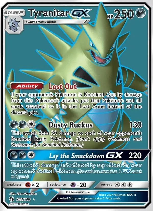 Tyranitar GX #203 Lost Thunder PSA 10