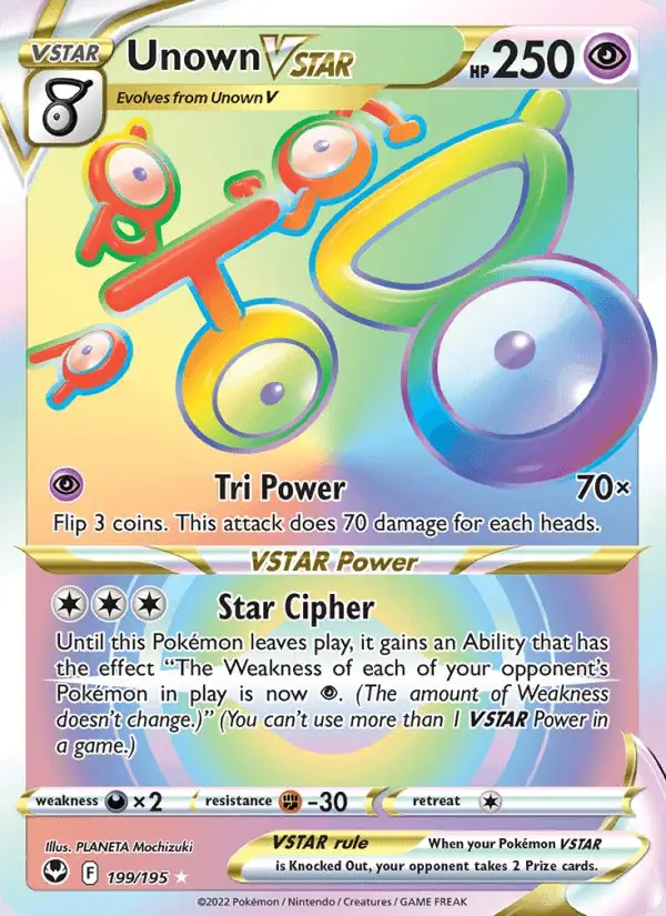Unown VSTAR #199 Silver Tempest PSA 10