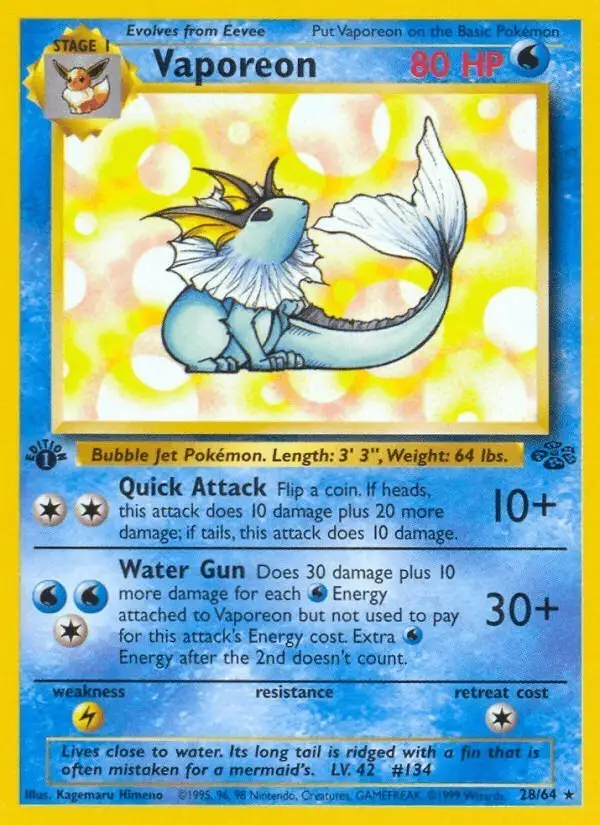 Vaporeon #28 Jungle PSA 10