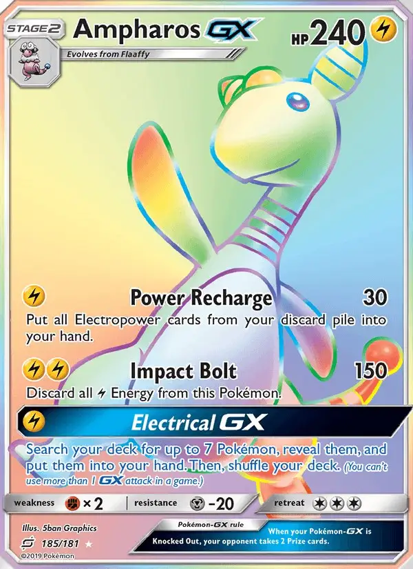 Ampharos GX #185 Team Up PSA 10