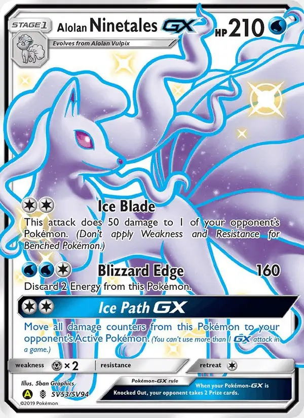 Alolan Ninetales-GX #SV53 Hidden Fates Shiny Vault PSA 10