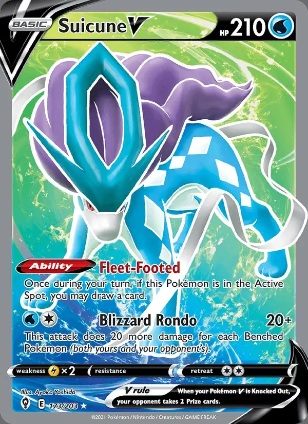 Suicune V #173 Evolving Skies PSA 10