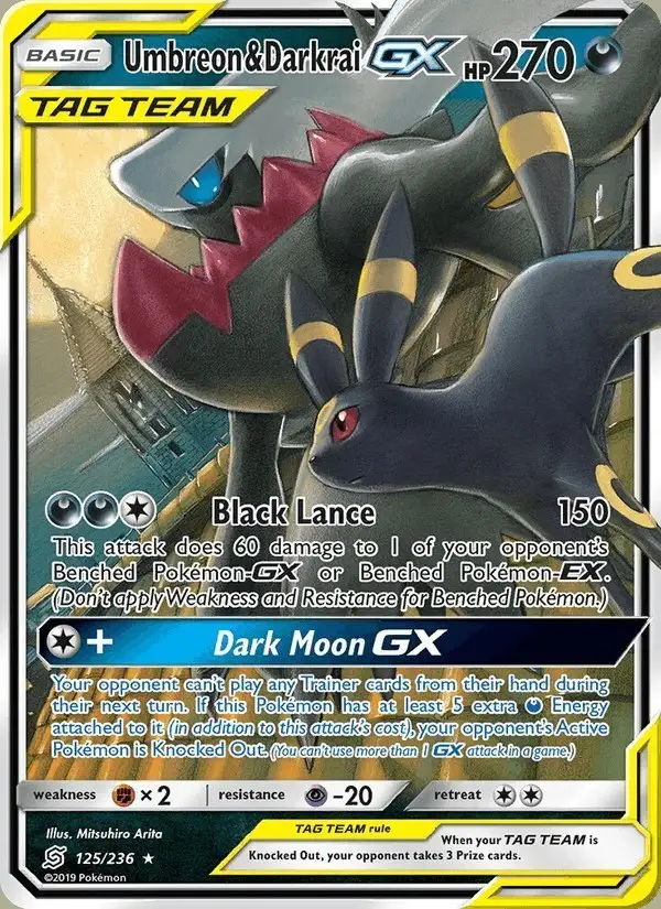 Umbreon & Darkrai GX #125 Unified Minds PSA 10