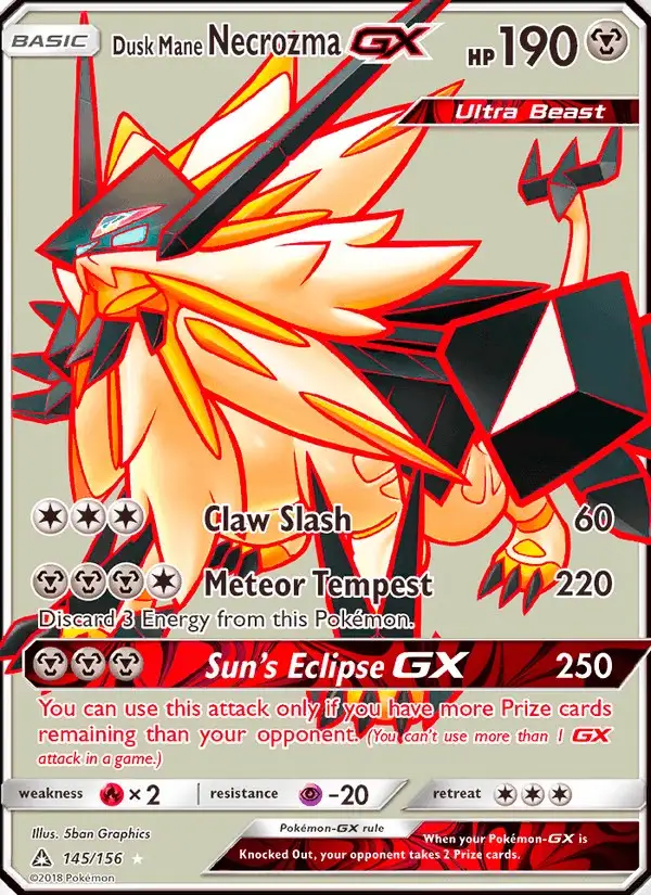 Dusk Mane Necrozma GX #145 Ultra Prism PSA 10