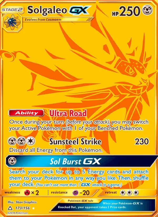 Solgaleo GX #173 Ultra Prism PSA 10