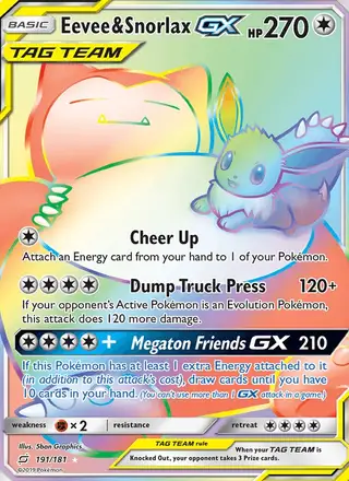 Eevee & Snorlax GX #191 Team Up PSA 10
