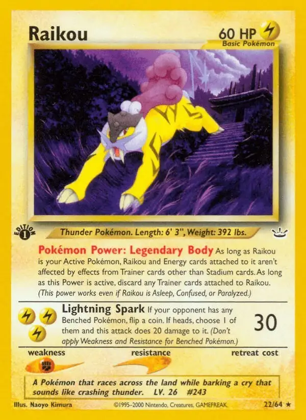Raikou #22 Neo Revelation PSA 10