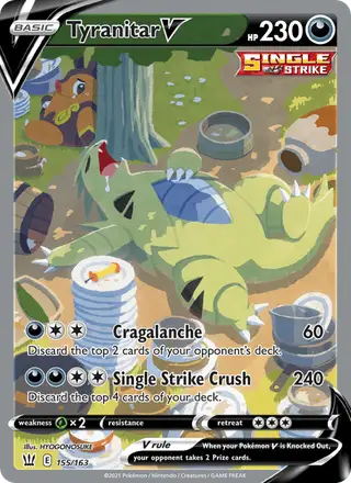 Tyranitar V (Full Art) #155 Battle Styles PSA 10