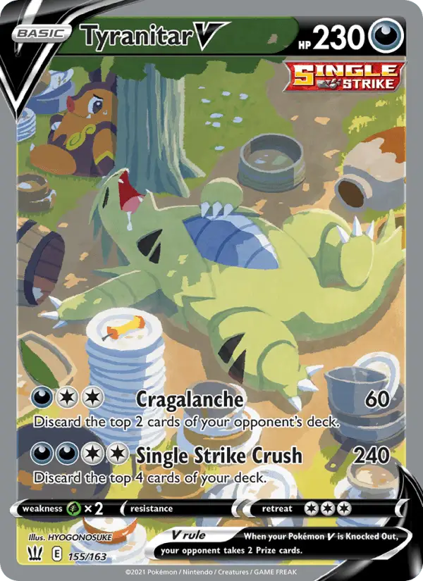 Tyranitar V (Full Art) #155 Battle Styles PSA 10